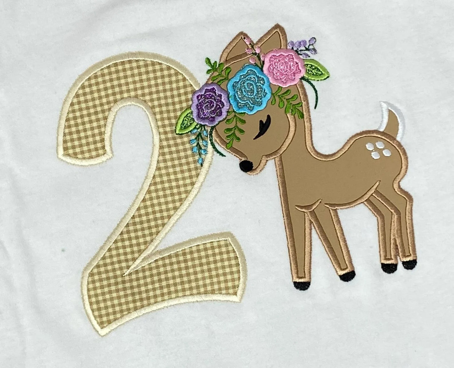 Deer 2nd Birthday Shirt, Any Age Any Name, Girls Birthday Shirt, Floral Deer Shirt