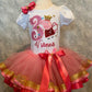 ANY Age, ANY Size, Pink Birthday Tutu Set, Pink Girls Puffed Sleeve Shirt, 3rd Birthday Embroidered Shirt