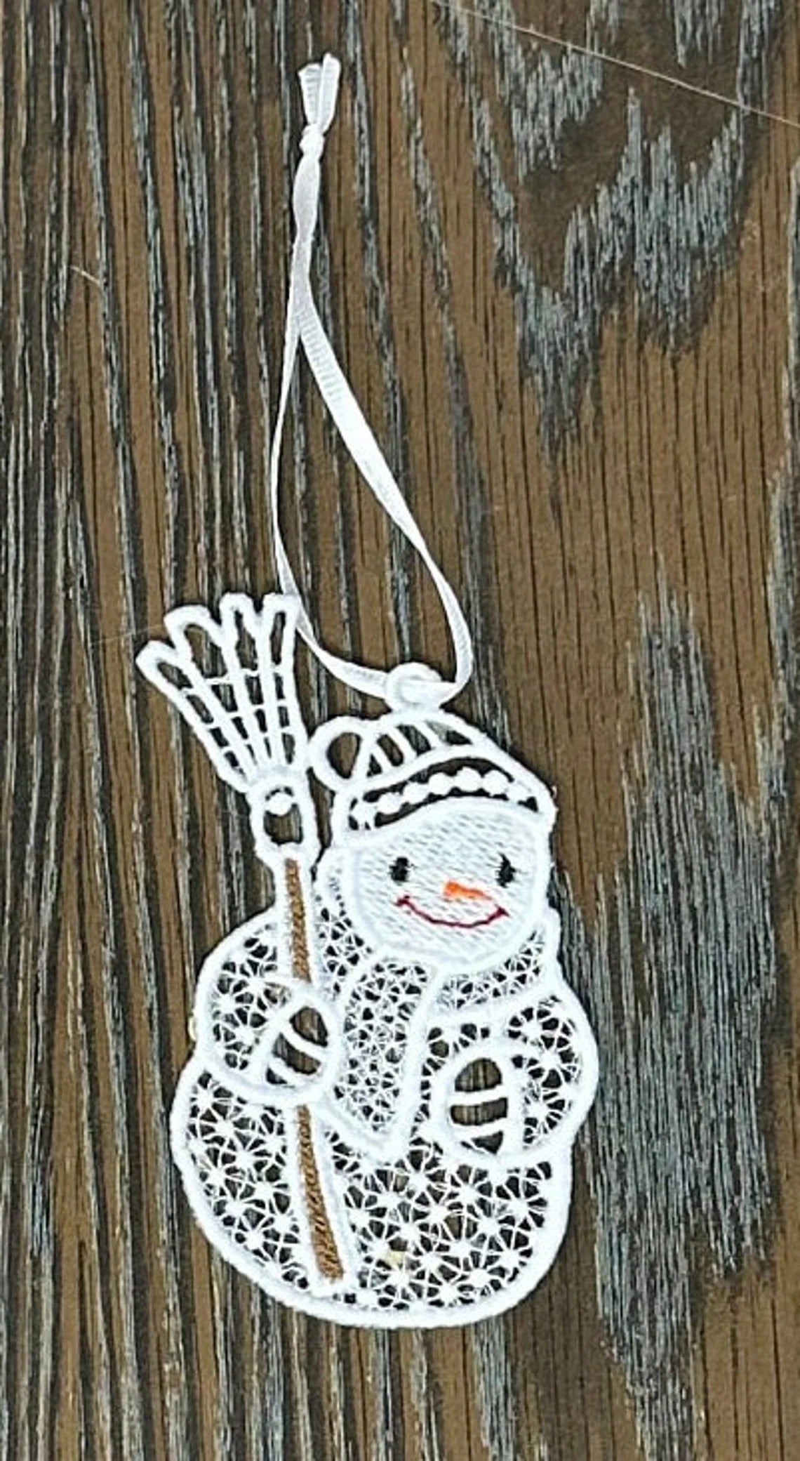 Snowman Ornament Collection #1, Set of 10 Different Embroidered Snowman Ornaments, Snowman Tree Ornaments, Snowman Gifts, FSL