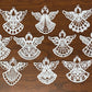 Lace Angel Collection#1 - Set of 10, Embroidered Angel Ornaments, Angel Tree Ornaments, Angel Gifts