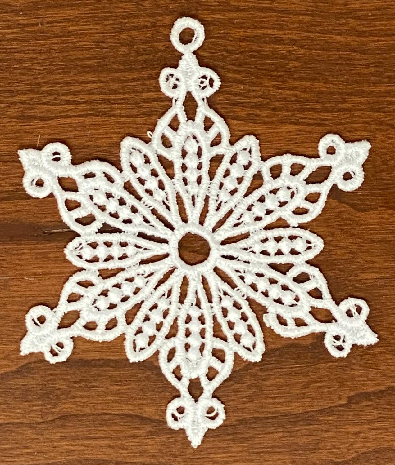 FSL Lace Ornaments - Set of 6, Collection #1 Christmas Ornaments, Embroidered Lace Ornaments, Tree Ornaments, Gift Ornaments