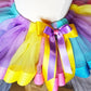 Tutu Shirt Hairbow, 2nd Birthday Tutu Set, Rainbow colored Tutu, ANY Age ANY Size Tutu Shirt and Hairbow