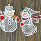 Snowman Ornament Collection #1, Set of 10 Different Embroidered Snowman Ornaments, Snowman Tree Ornaments, Snowman Gifts, FSL