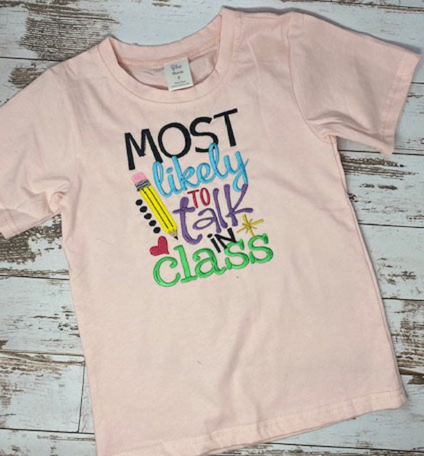 Most likely to talk in class shirt, Girls Back to School Shirt, Talk in Class Shirt, Pink School Girls Shirt