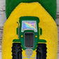 Green Tractor Hooded Bath Towel, Free Personalization Tractor Embroidered Hooded Beach Towel, Children's Hooded Towel