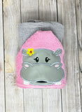 Hippo Hooded Towel, Kids Beach Towel, Beach Towel, Personalized Hooded Towel