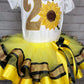 Sunflower and Bees,  Sunflower Tutu Set, 2nd Birthday Shirt, Fall Birthday, Sunflower Birthday Shirt, Sunflower Bee Skirt