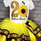 Sunflower and Bees,  Sunflower Tutu Set, 2nd Birthday Shirt, Fall Birthday, Sunflower Birthday Shirt, Sunflower Bee Skirt