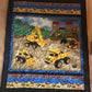 Caterpillar Quilt 51" x 61", Kid's Construction Quilt, Toddler Bed Quilt, Construction Crib Quilt