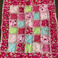 Pink Ladybugs and Bees, rag quilt, baby and toddler quilt, Baby Shower