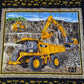 CAT Equipment Machinery Construction Twin-sized Lap Quilt, Heavy Caterpillar Equipment Quilt, 59" x 82"