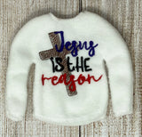 Jesus is the Reason Elf Doll Sweater, Cross Elf Shirt, Christmas Elf, Elf Clothing, Elf Props