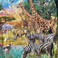 African Animals 52" x 59", Soft Minky Backing, Animals Lap Quilt, Zoo Animals