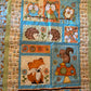 Forest Animals 42" x 56", Crib Quilt, Toddler Quilt, Hedgehog Squirrel Fox Owl