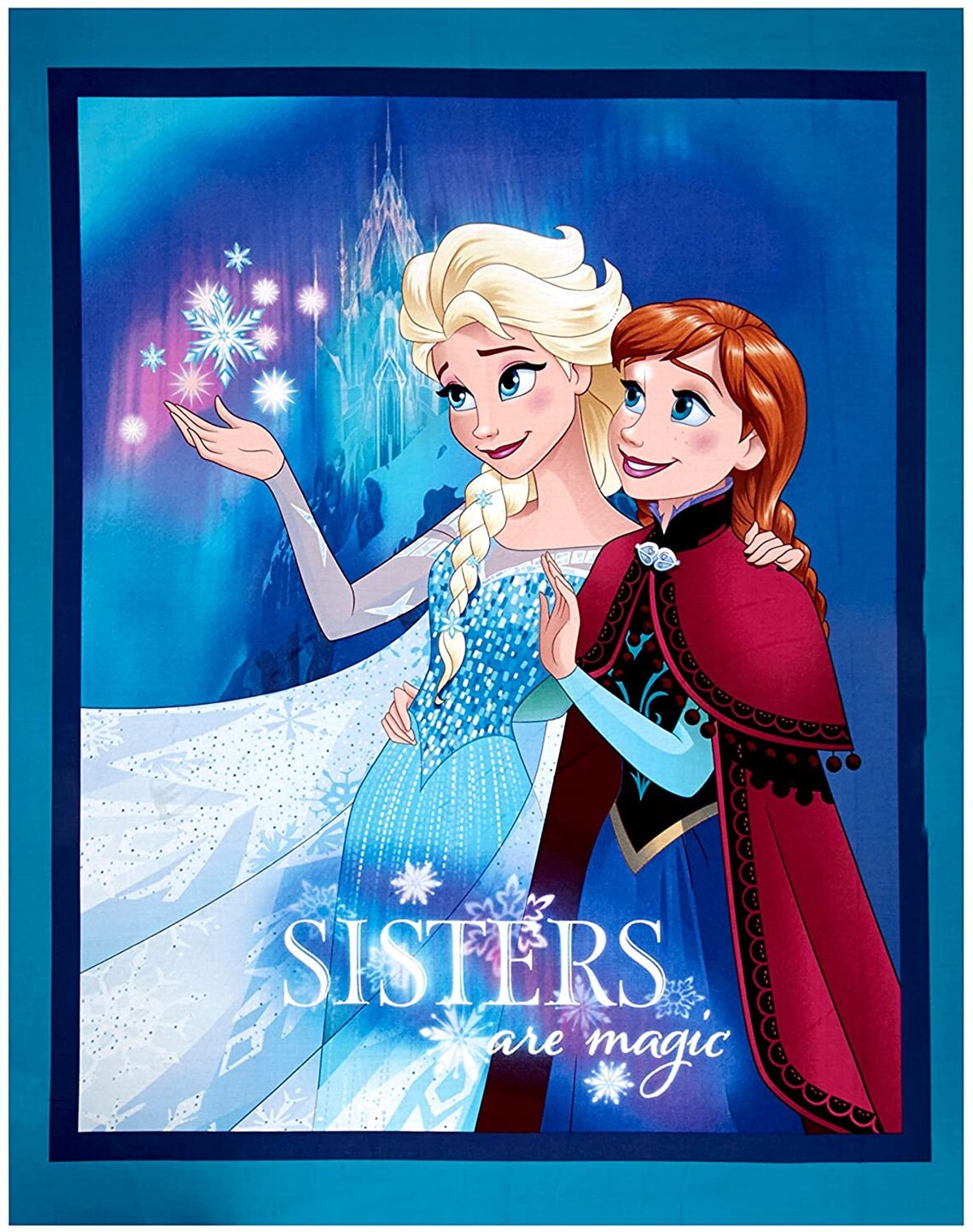 Sisters Ice Princess 36" x 44", RARE Quilting Cotton Fabric Panel