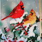 Winter Companions Fabric Panel 36"x44", Cardinal Branch AL-3546 Fabric Panel by David Textiles