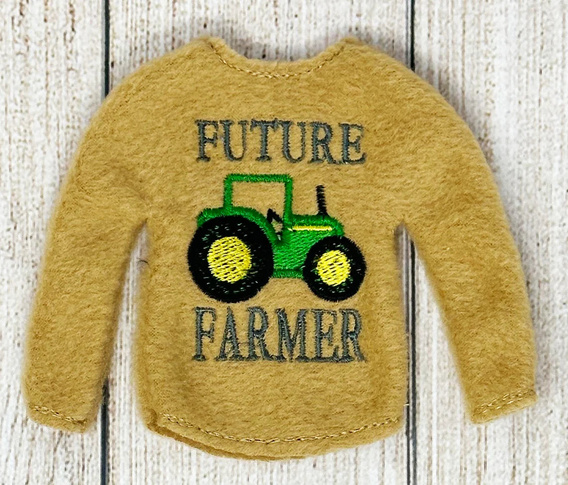 Future Farmer Elf Sweater, Doll Clothing, Christmas Elf, Elf Dress Up, Elf Props