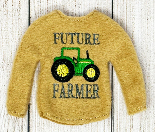 Future Farmer Elf Sweater, Doll Clothing, Christmas Elf, Elf Dress Up, Elf Props