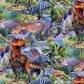 Dino World Dinosaur Allover Scene, Digitally Printed, Matching Panel available, Sold by the Yard, David Textiles