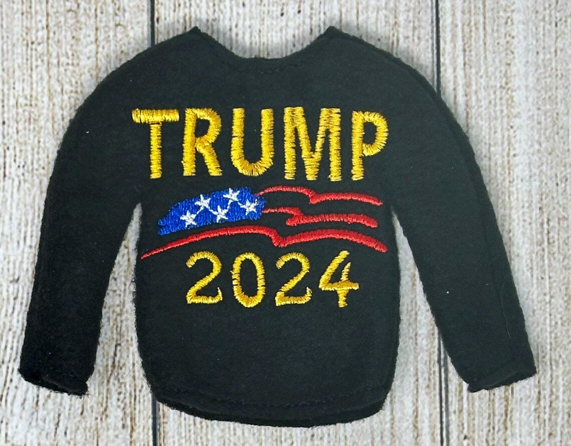 Trump 2024 Elf Sweater, Doll Clothing, Political Shirt, Elf Props, Elf Dress Up