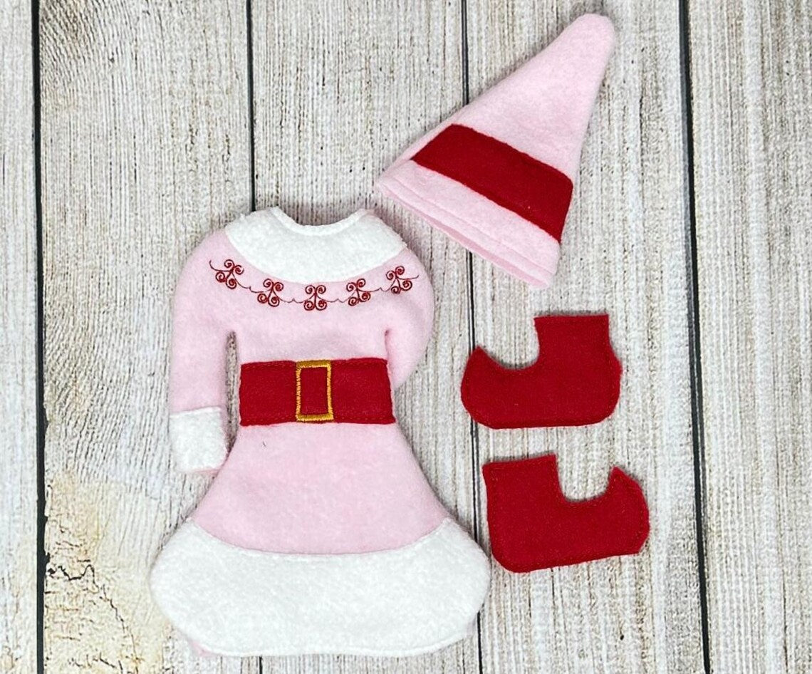 Elf Dress Hat Shoes, Girlfriend Elf Costume, Elf Christmas Outfit, Doll Clothing, Christmas Elf, Elf Props