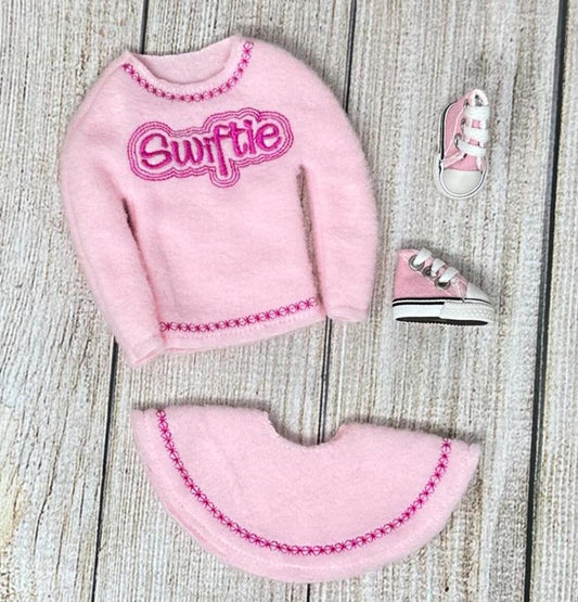 Pink Sweater Skirt Sneakers, Elf Doll Sweater, Elf Clothing, Christmas Elf, Elf Props