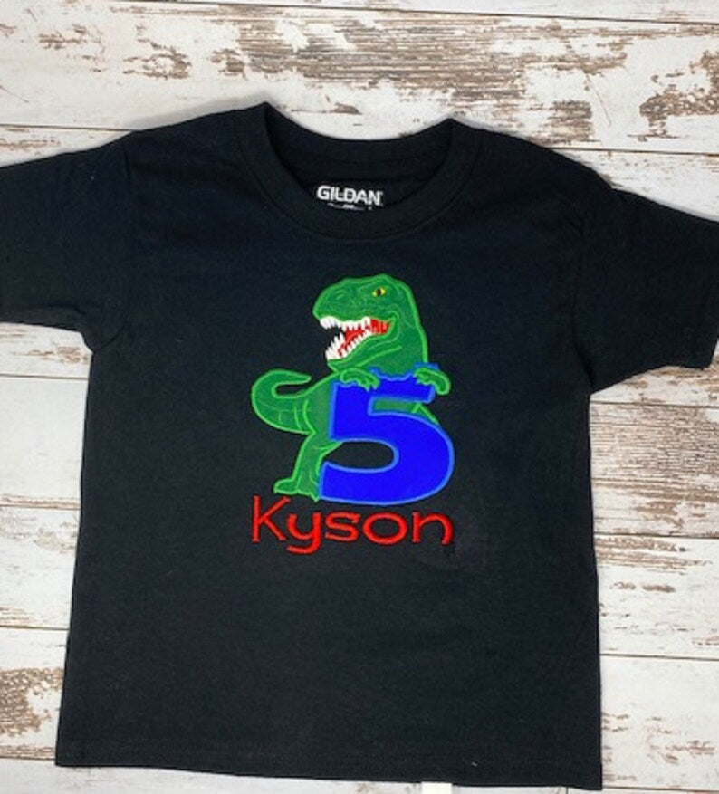 Dinosaur Birthday Shirt | Boys T-Rex Dinosaur Shirt | Five Rex Birthday | Boys Birthday Shirt | Dinosaur third Birthday Shirt | Black Royal