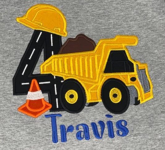 Heavy Hauler Truck 4th Birthday Shirt, Construction Truck Birthday Shirt, Dump Truck Hard Hat Shirt, Boys 4th Birthday Shirt