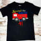 ANY AGE, Sound the Alarm, Boys Firetruck Shirt, 4th Birthday Shirt. Age 4 Firetruck Shirt, Fireman Shirt