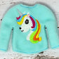 Unicorn Sweater, Aqua Turquoise sweater, Unicorn Doll Sweater, Unicorn Clothing, Christmas Clothing