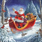 Christmas Parade Fabric Panel 36" x 44", Santa and Sleigh fabric panel, Forest Panel