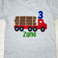 ANY Age ANY Size Logging Truck Birthday Shirt, 3rd Smash Cake Birthday Shirt, Boys Truck Shirt