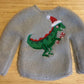 Dinosaur Elf Doll Sweater, Dinosaur Holding Candycane, Elf Clothing, Christmas Elf, Elf Props