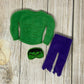 Elf Doll Outfit, Elf Costume includes sweater raggy pants and mask, Elf Clothing, Christmas Elf, Elf Props