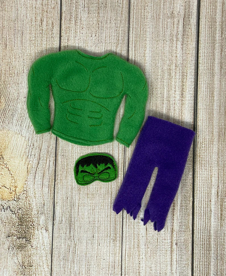 Elf Doll Outfit, Elf Costume includes sweater raggy pants and mask, Elf Clothing, Christmas Elf, Elf Props