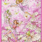 RARE Pink Petal Flower Fairies Cotton Quilt Fabric Panel by Michael Miller 23" x 43"