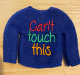 Can't Touch This Elf Sweater, Doll Clothing, Christmas Elf, Elf Props