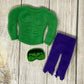 Elf Doll Outfit, Elf Costume includes sweater raggy pants and mask, Elf Clothing, Christmas Elf, Elf Props