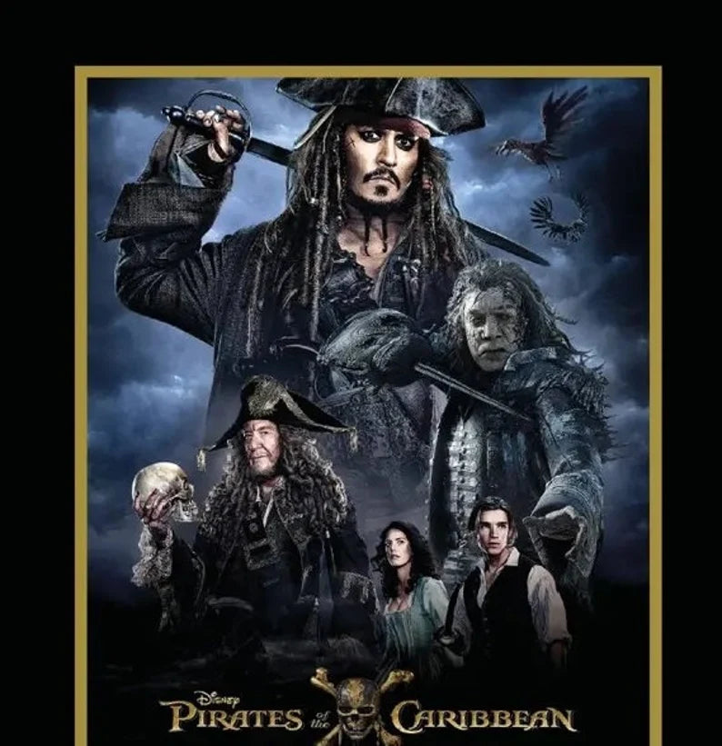 Pirates of the Caribbean Fabric Panel, 36" x 44", Johnny Depp Pirates of the Caribbean