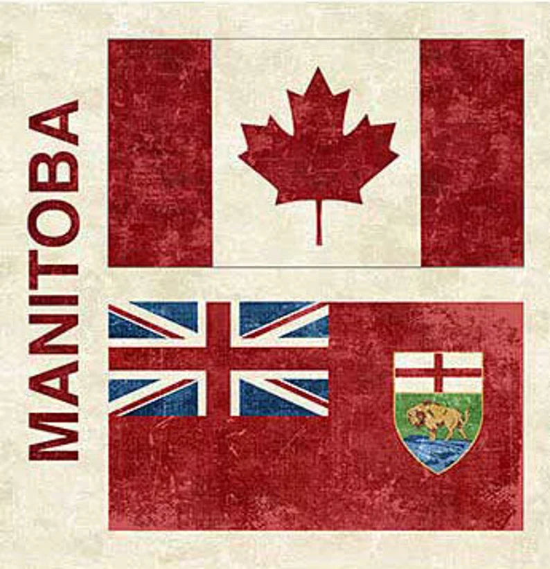 Manitoba Canada Flag Panel 42"x16", Manitoba Province