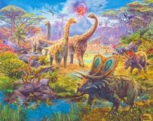 Dinosaur Fabric Panel 43"x35", Picture This fabric by Robert Kaufman