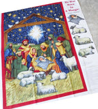 Manger Scene Door Panel 27" x 41", Nativity Scene, Mary Joseph Sheep Manger