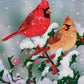 Winter Companions Fabric Panel 36"x44", Cardinal Branch AL-3546 Fabric Panel by David Textiles