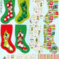 Grinch Stockings Panel 36"x43", Four Stocking on Panel, Grinch Fabric, Christmas Fabric