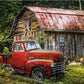 Red Truck Fabric Panel 43"x36", Chevrolet 3600 Truck Fabric, David Textiles