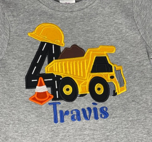 Heavy Hauler Truck 4th Birthday Shirt, Construction Truck Birthday Shirt, Dump Truck Hard Hat Shirt, Boys 4th Birthday Shirt