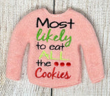 Eat the Cookies Elf Sweater, Doll Clothing, Christmas Elf, Elf Props, Elf Dress Up