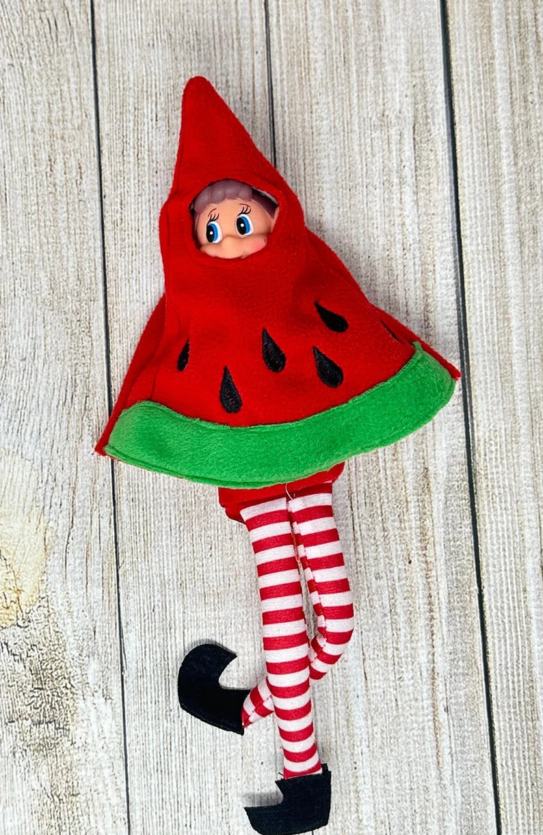 Watermelon Elf Costume, Doll Clothing, Christmas Elf, Elf Props