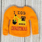 I Dig Christmas Sweater, Christmas Clothing, Construction Elf Props, Digger with Christmas Tree