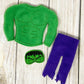 Elf Doll Outfit, Elf Costume includes sweater raggy pants and mask, Elf Clothing, Christmas Elf, Elf Props